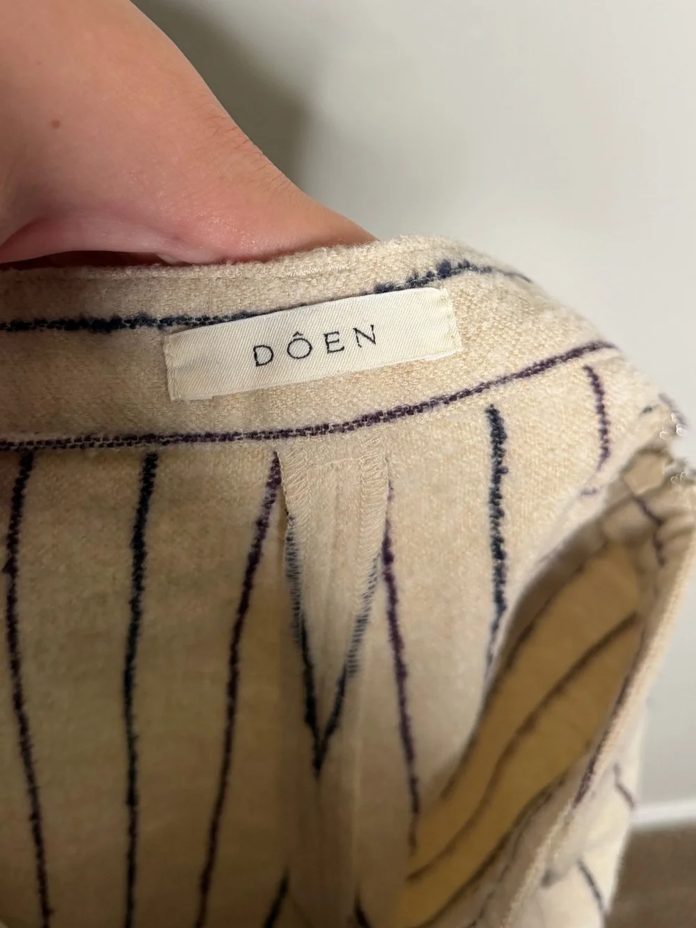 Dôen High-Waist Cream Striped Women’s Shorts